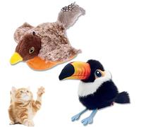 Générique CeleryPets Rechargeable Flapping Bird Cat Toy, CeleryPets Flapping Bird Cat Toy, New Interactive Cats Toys, with Three-Mode Wing Flap, for Your Favorite Pets (Mix*2 C)