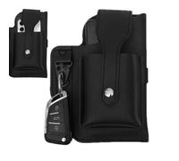 Générique Cell Phone Holster - 6.9 inch Leather Belt Bag | PU Leather Case - Phone Belt Pouch | Secure Phones Holder with 2 Card Slots Ideal for Walking Travel Commuting and Everyday Use