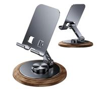 Générique Cell Phone Stand for Desk - Cell Phone Stand | Cellular Holder Desk | Adjustable Mobile Stands with Wooden Base | 360 Degree Rotating Smartphone Stands for Study, Library, Airplane, Bedroom