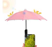 Générique Cell Phone Umbrella Clip on Sun Protection Accessory | Portable Rainproof Anti Reflective Mini Umbrella for Smartphones, Travel Camping Outdoor Beach Pool Car, Lightweight Polyester