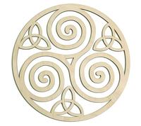 Générique Celtic Art - Triskele Knot Wooden Wall Art | Irish Symbols Celtic Triple Spiral Wall Decor, 11'' Triple Helix Spiral Wood Knot For Home Yoga Meditation Room Decoration