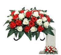 Générique Cemetery Saddle Flowers - UV-Resistant Artificial Rose Outdoor Grave Decor | Tombstone Saddle Flowers Suitable for Mother's Day Father's Day Remembrance Outdoor Display