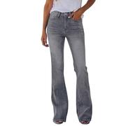 Générique Cendré Clair Jean éVasé pour Femme, Taille Haute Extensible Bell Bottom Jeans Noir éVasé Bootcut Denim Pantalon en Jean Jambes Large Pantalon De Travail Y2K Vintage Jeans RéTro
