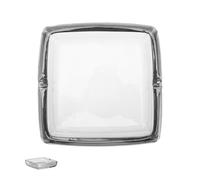 Générique Cendrier Carré en Verre Transparent 10x10 Cm pour Cigarettes et Cigares, Accessoire de Table Décoratif, Stable Base Robuste, Maison et Bureau, Cendrier en Verre Facile à Nettoyer