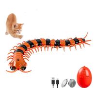 Générique Centipede Cat Toy, Realistic Simulation Smart Sensing Remote Control Animals Toy, Interactive Remote Control Snake Electric Prank Toy (Orange Centipede)