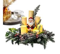 Générique Centre de Table de Noël à LED Accent décoratif Festif pour Table | Composition de Noël avec bougie sans flamme pour Cheminée, Appartement, Maison de Campagne, Bureau, Dortoir, Salon, Salle UN