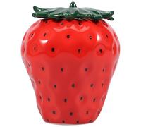 Générique Ceramic Boîte de Stockage en Forme de Fraise avec Couvercle, Récipient Alimentaire Étanche pour Thé, Café, Épices, Sucre et Noix, Décor Vintage pour Cuisine, Cadeau Pratique (Rouge)
