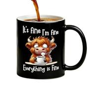 Générique Ceramic Coffee Cup, 350ml Cow Print, Ergonomic Handle Mug, Cute Cow Pattern, Heat Resistant Drinking for Tea Milk Coffee Juice Latte Beer Father Mother Wife Husband Friend