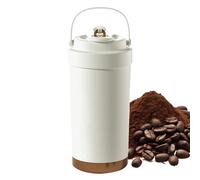 Générique Ceramic Coffee Mug, Insulated Travel Cup, Leakproof Lid Bottle, Ergonomic Grip Handle, Double-Walled Design (500ml, White) for Desk, and On-the-Go Hydration