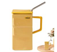 Générique Ceramic Coffee Mug - Reusable Cup with Lid and Straw