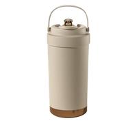 Générique Ceramic Coffee Tumbler - 500ml Leakproof Travel Mug with Cream White Finish | 316 Stainless Steel + Ceramic Lining, PP Handle, Long-Term Heat Preservation and Cooling