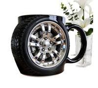 Générique Ceramic Cups - 330ml/11oz Ceramic Coffee Cup | Car Tire Theme | 330ml Non Slip Car Tire Theme Water Bottle | Ceramics Mugs For Cafe Birthday Mom Lovers Friends Men Friend