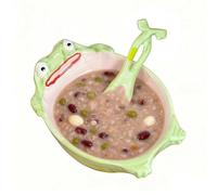 Générique Ceramic Frog Spoon, Versatile Frog Spoon Bowl Set, 16x12cm Funny Ceramic Kitchenware, Easy To Clean For Kitchen Home Dining Kids Adults Women Girls Coffee Rice