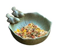 Générique Ceramic Ground Bird Bath - Vintage Feeding Tray for Garden | Multi-Functional Artistic Birdbath for Parrots Butterflies | 16cm Handmade Bowl, Yard Decor for Bees Squirrels Hummingbirds