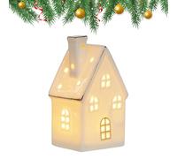Générique Ceramic Houses Decor, Lighted Village Ornament, 4.92x2.36 inches Christmas Display Piece, Decorative Light Up Accent for Mantel Bedroom Living Room Study Window and Table Centerpiece