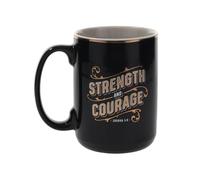 Générique Ceramic Mug - 330ml Strength and Courage Drinkware, 6.69 inches Motivational Quote Coffee Cup, Inspirational Ceramic Coffee Mug for Home Office School Classroom Beverage Cup