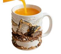 Générique Ceramic Mug - Excavator Drinking Mug with Handle | Heat-Resistant Drinking Cup | Dishwasher Safe, for Coffee Tea Milk Espresso, Home Office Travel School Cafe Bedroom