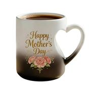 Générique Ceramic Mug - Heat Sensitive Hot Cold Drinkware with Handle - Ceramic Coffe Mug Heart-shaped Cup | for Chocolate Tea Milk Juice Home Gathering Event Dorm Hotel Apartment Party