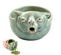 Générique Ceramic Puking Cat Matcha Bowl,Whimsical Cat Face Design Iced Matcha Pour Bowl, for Black Pepper Sauce,Salad Dressing, Broth, Syrup, Milk, Funny Jug Gift for Cat Lovers