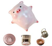 Générique Ceramic Tea Pet Piggy Cartoon Tea Cup,Funny Cartoon Ceramic Pig Teas Pet,Spit Bubbles Little Pigs Statue Teas Pets Ornament for Living Room Office (A)