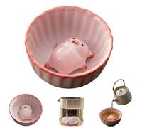 Générique Ceramic Tea Pet Piggy Cartoon Tea Cup,Funny Cartoon Ceramic Pig Teas Pet,Spit Bubbles Little Pigs Statue Teas Pets Ornament for Living Room Office (F)