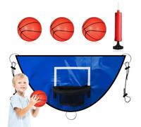Générique Cerceau De Basket-Ball pour Trampoline - Ensemble De Buts D'extérieur pour, Jante De Basket-Ball en PVC Résistant Au avec Pompe Et 3 Balles, Fixation De Poteau D'enceinte Stable, Équipe