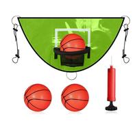 Générique Cerceau De Basket-Ball pour Trampoline - Ensemble De Buts D'extérieur pour, Jante De Basket-Ball en PVC Résistant Au avec Pompe Et 3 Balles, Fixation De Poteau D'enceinte Stable, Équipe