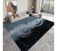 Générique Cercle Abstrait Moderne Tapis Design 3D Moderne 120 x 180 cm, Gris Tapis de Salon Élégant en Flanelle Douce - Couleurs Vives Ne Pâlissent Pas, Base Antidérapante, Décoration Intérieure