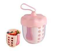 Générique Cereal Cups To Go - 600ml Leak Proof Storage, Portable Fruit Cup Strainer | Fresh Produce Washing Draining Container, Reusable Food Preparation Transport Watermelon Tomato Berry Home Use