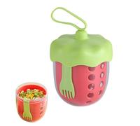 Générique Cereal Cups To Go - 600ml Leak Proof Storage, Portable Fruit Cup Strainer | Fresh Produce Washing Draining Container, Reusable Food Preparation Transport Watermelon Tomato Berry Home Use