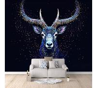 Générique Cerf Papier Peint Intissé 400×280cm Animaux Du Ciel étoilé De Rêve Papier Peint Panoramique 3D XXL Poster Mural Salon Chambre Salle à Manger Chambre d'Enfant Décoration Murale