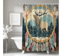 Générique Cerf Renne Rideau de Douche 180x180, Imperméable Lavable Machine