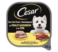 générique Cesar - Repas Savoureux en Terrine pour Chien Adulte Petit <10kg, Poulet Tendre (300g) - Lot de 4 - Vendu par Lot