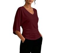 Générique Cette Chemise élégante et raffinée pour Femme présente Un col en V, des Manches Courtes et Une matière Douce. Elle Convient Parfaitement au Bureau ou se prête à de Nombreuses Occasions