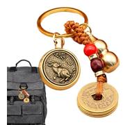 Générique Chain de clés de chinois, Coin Key Chain - Chinois cinq empereurs Coin - Longévité du succès de la richesse, pendentif, pendentifs en chaîne de voitures