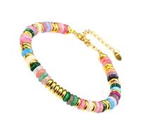 Générique Chaîne à main en perles faites à la main, chaîne de perles en pierre naturelle colorée, bijoux pour fêtes et célébrations, bijoux esthétiques Dopamine