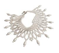 Générique Chaîne de cou de perles faites à la main, bijoux multicouches, collier d ' épaule ras du cou, chaîne de corps, collier châle pour les fêtes de mariage, bijoux de corps faits à la main