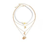 Générique Chaîne de cou multicouche, longueur réglable, collier de coquillages de plage naturels pour femmes, bijoux de mode bohème faits à la main, collier inspiré de la plage