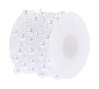 Générique Chaîne de Perles Artificielles Blanche 10 Mètres, Corde Décorative en Plastique pour Loisirs Créatifs et Ornements Diy, Guirlande Perlée Flexible pour Décoration et Couture