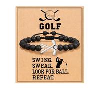 Générique Chaîne de perles de motivation - Bracelet à breloques réglable de 20 cm, bijoux inspirés du sport | Accessoire de poignet élégant pour cadeau de fête de hockey sur golf père papa garçons