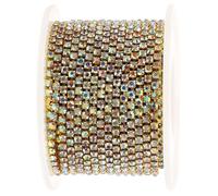 Générique Chaîne de Strass à Griffes 25 MM Rouleau de 10 Mètres Garniture Décorative Blanche Ab pour Vêtements Accessoires DIY Loisirs Créatifs Couture et Embellissement