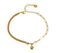 Générique Chaîne unique de trombone Colliers tendance Petits pendentifs de perles en or Collier Bracelets de cheville féminins premium polyvalents