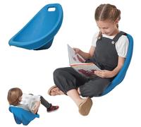 Générique Chaise à Bascule Scoop pour Salle de Classe, Chaise de Sol en Plastique pour Enfants, Chaise de Lecture avec Support Dorsal, siège de Classe Flexible, Chaise sensorielle à Bascule,Bleu