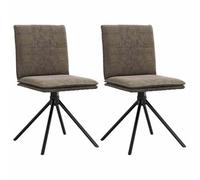 Générique Chaise à Manger Gris foncé Similicuir Daim,Fauteuils et chaises,Chaises de cuisine-4101280