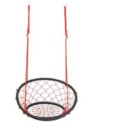 Générique Chaise Balançoire en Toile Réglable 60cm avec Cadre en Acier, Hamac Suspendu Confortable pour Jardin et Arbre, Capacité 100kg, pour Enfants et Adultes (Rouge/Noir)