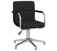 Générique Chaise Bureau Pivotante Noir Tissu Reglable Hauteur | Assise Confortable, Pivot 360 Degres, Cadre Acier Chrome, Pour Salon Bureau