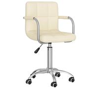 Générique Chaise Bureau Pivotante Tissu Doux Crème | Siège réglable en hauteur, pivot 360 degrés, roulettes, design moderne pour salon
