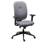 Générique Chaise de Bureau Alaia - Dossier Tissu + Paire d'accoudoirs 3D (Gris Clair)