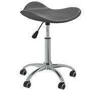 Générique Chaise de Bureau Gris Similicuir, Fauteuil de Bureau Réglable en Hauteur avec Pivot 360 Degrés, Siège Tapissé en Similicuir Facile à Nettoyer, roulettes pour Mobilité Maximale,