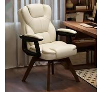 Générique Chaise De Bureau Pivotante, Chaise D'Ordinateur Ergonomique avec Pieds en Bois Massif Et Dossier RéGlable pour Bureau à Domicile, éTude Et Chambre